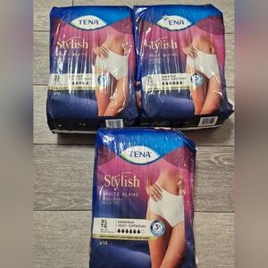 TENA Stylish Super Plus Incontinence Underwear Women, XL 48-64in White 14ct X 3